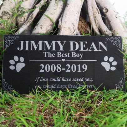 Granite Pet Memorial Stones for Dogs or Cats or Horses,Free Custom Pet Tombstones Headstones,Outdoors or Indoors