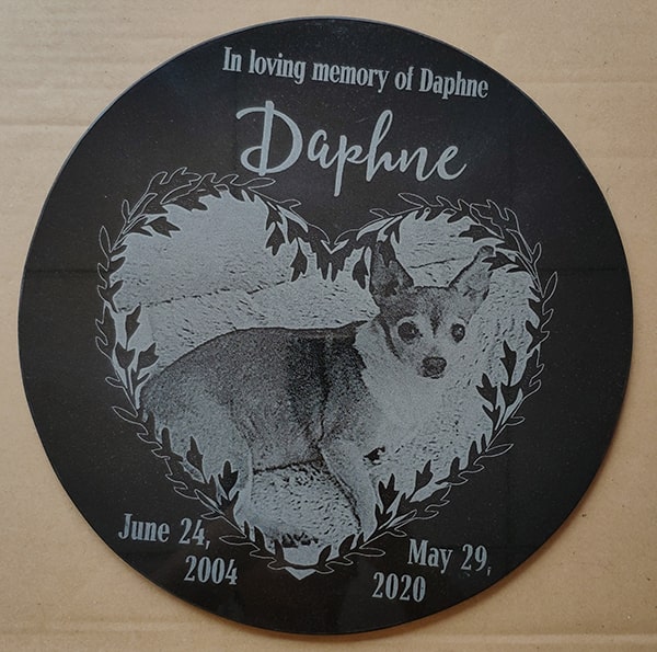 PPMSP-12R round memorial stone for dog